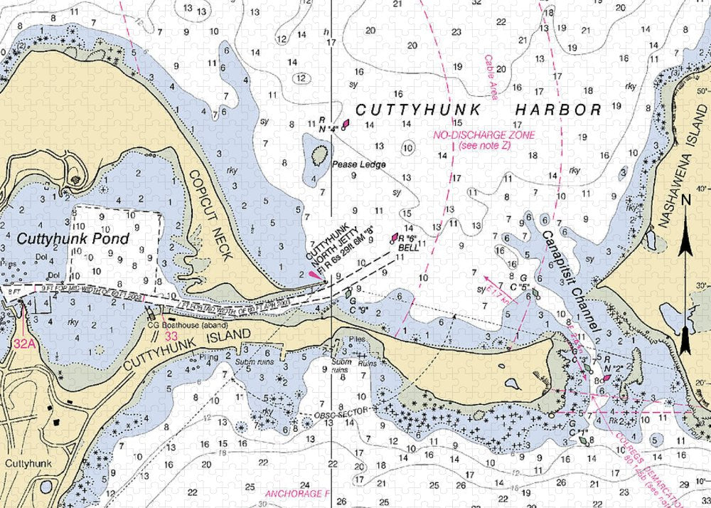 Cuttyhunk Harbor-massachusetts Nautical Chart - Puzzle
