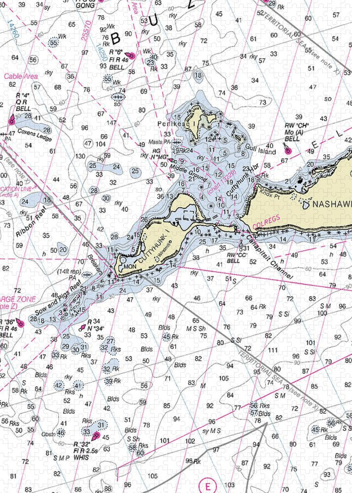 Cuttyhunk Massachusetts Nautical Chart - Puzzle