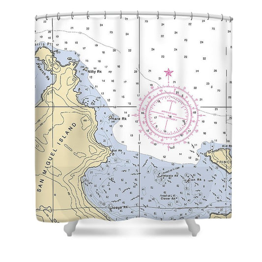 Cuyler Harbor California Nautical Chart Shower Curtain