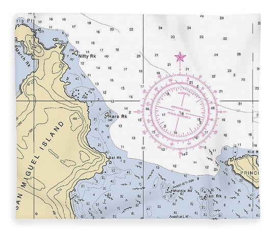 Cuyler Harbor California Nautical Chart Blanket