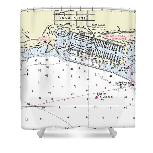 Dana Point California Nautical Chart Shower Curtain