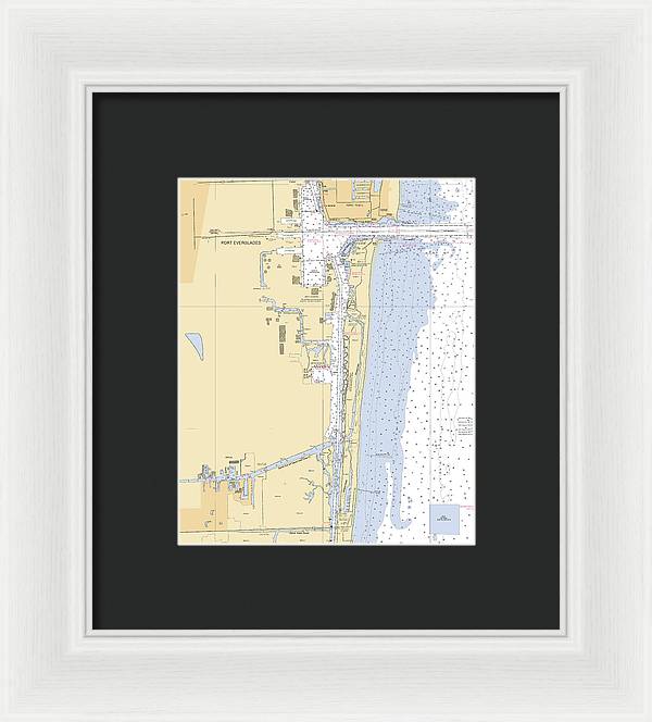 Dania-beach -florida Nautical Chart _v6 - Framed Print