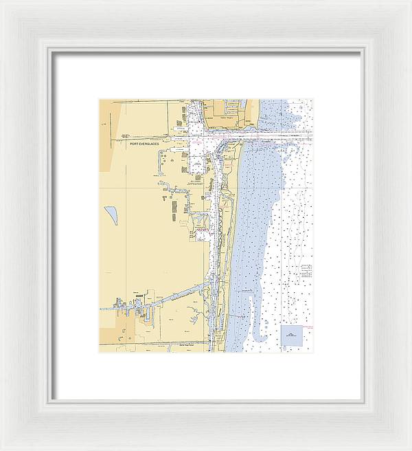 Dania-beach -florida Nautical Chart _v6 - Framed Print