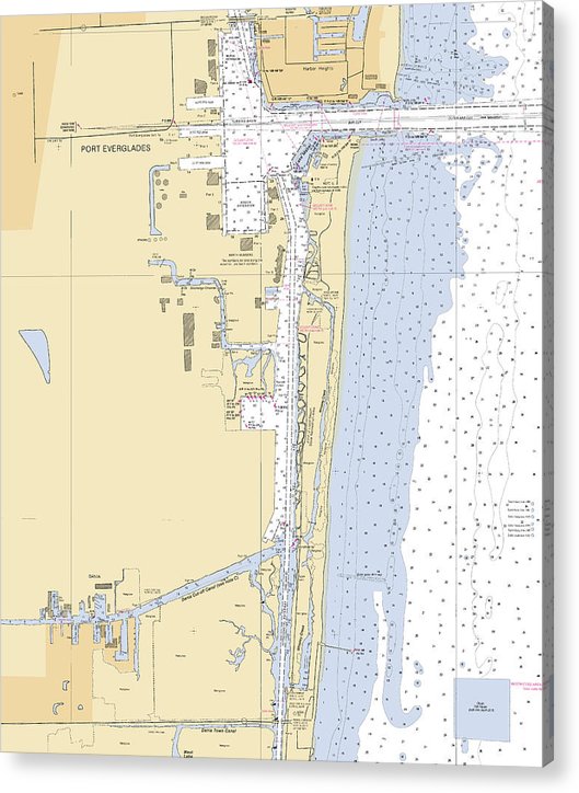 Dania-Beach -Florida Nautical Chart _V6  Acrylic Print