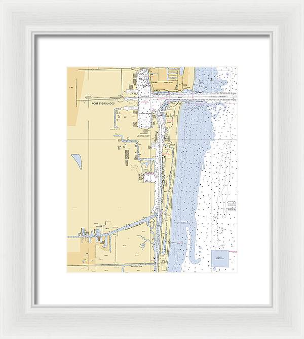 Dania-beach -florida Nautical Chart _v6 - Framed Print