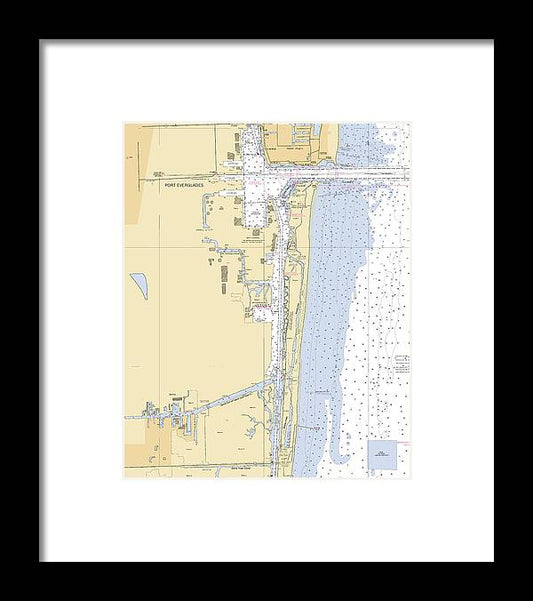 A beuatiful Framed Print of the Dania-Beach -Florida Nautical Chart _V6 by SeaKoast