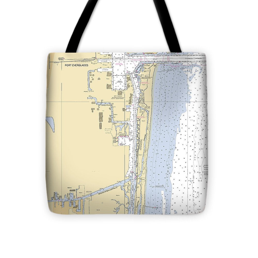 Dania-beach -florida Nautical Chart _v6 - Tote Bag