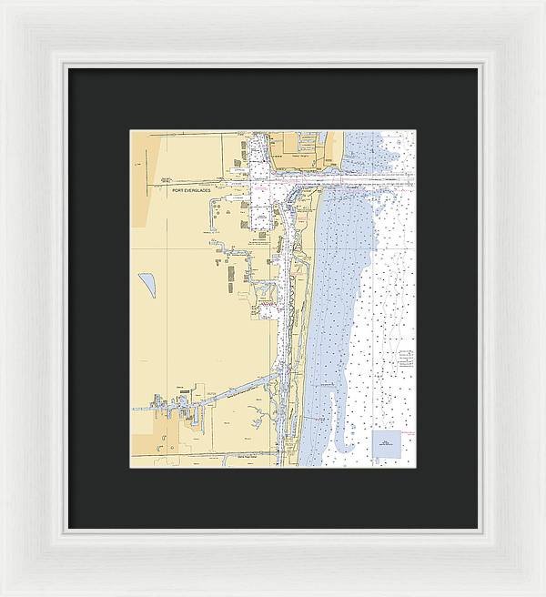 Dania-beach -florida Nautical Chart _v6 - Framed Print