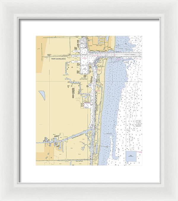 Dania-beach -florida Nautical Chart _v6 - Framed Print