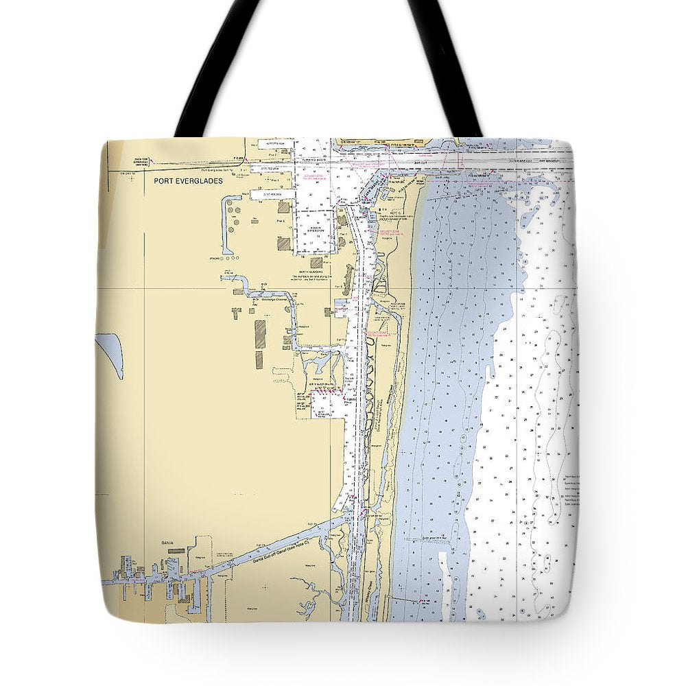 Dania-beach -florida Nautical Chart _v6 - Tote Bag