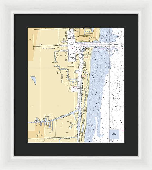 Dania-beach -florida Nautical Chart _v6 - Framed Print