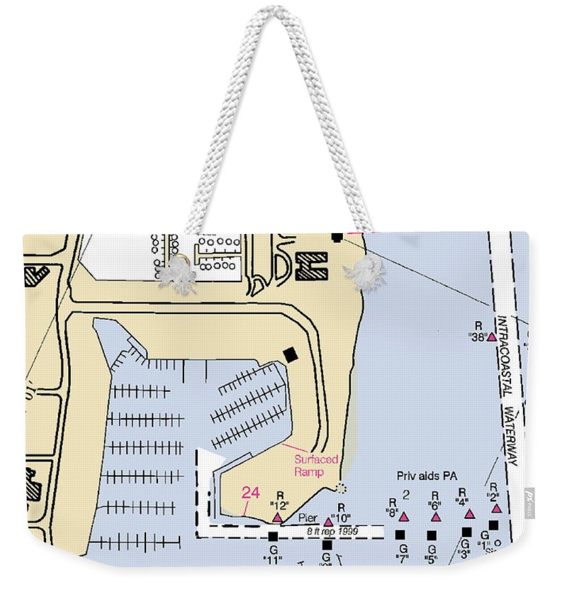 Datona Beach Yacht Basin-florida Nautical Chart - Weekender Tote Bag