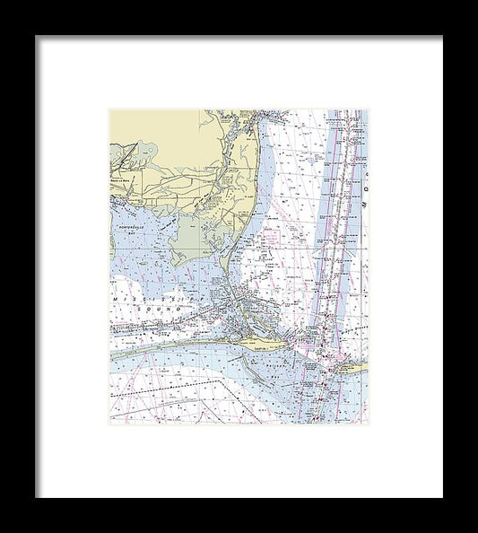 Dauphin Island Alabama Nautical Chart - Framed Print