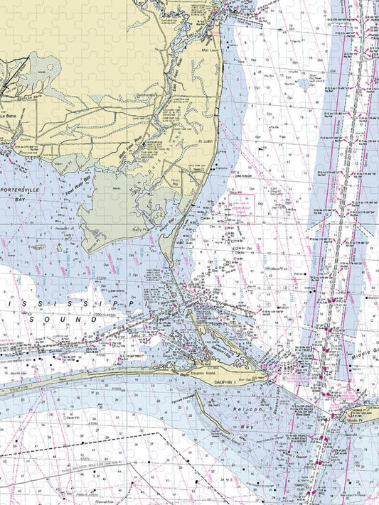 Dauphin Island Alabama Nautical Chart Puzzle