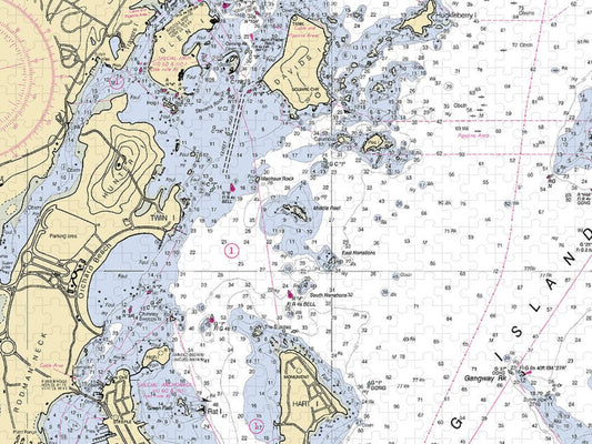 Davenport Neck New York Nautical Chart Puzzle