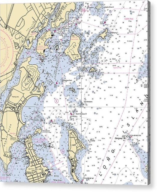 Davenport Neck-New York Nautical Chart  Acrylic Print