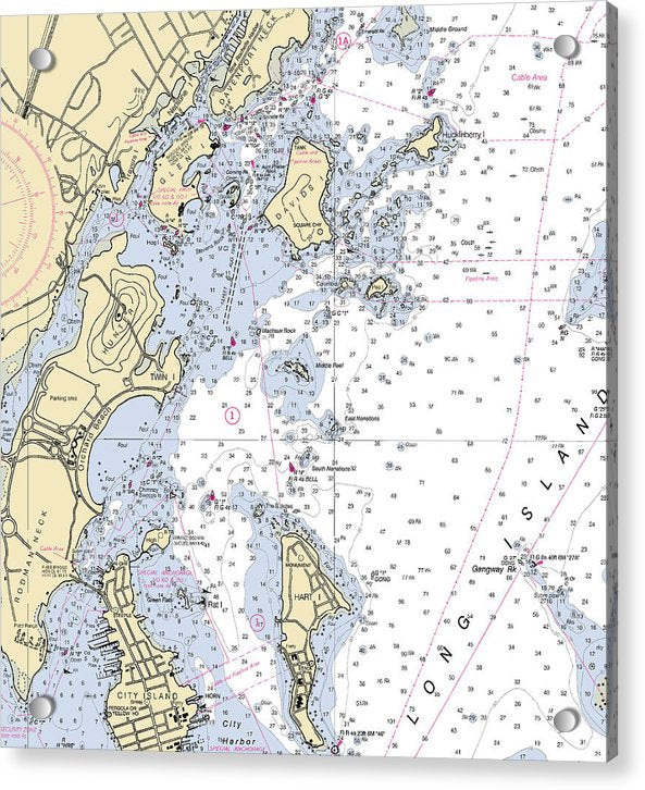 Davenport Neck-new York Nautical Chart - Acrylic Print