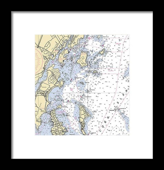 A beuatiful Framed Print of the Davenport Neck-New York Nautical Chart by SeaKoast