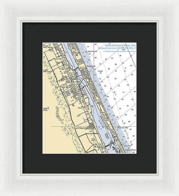 Daytona Beach  -florida Nautical Chart _v2 - Framed Print