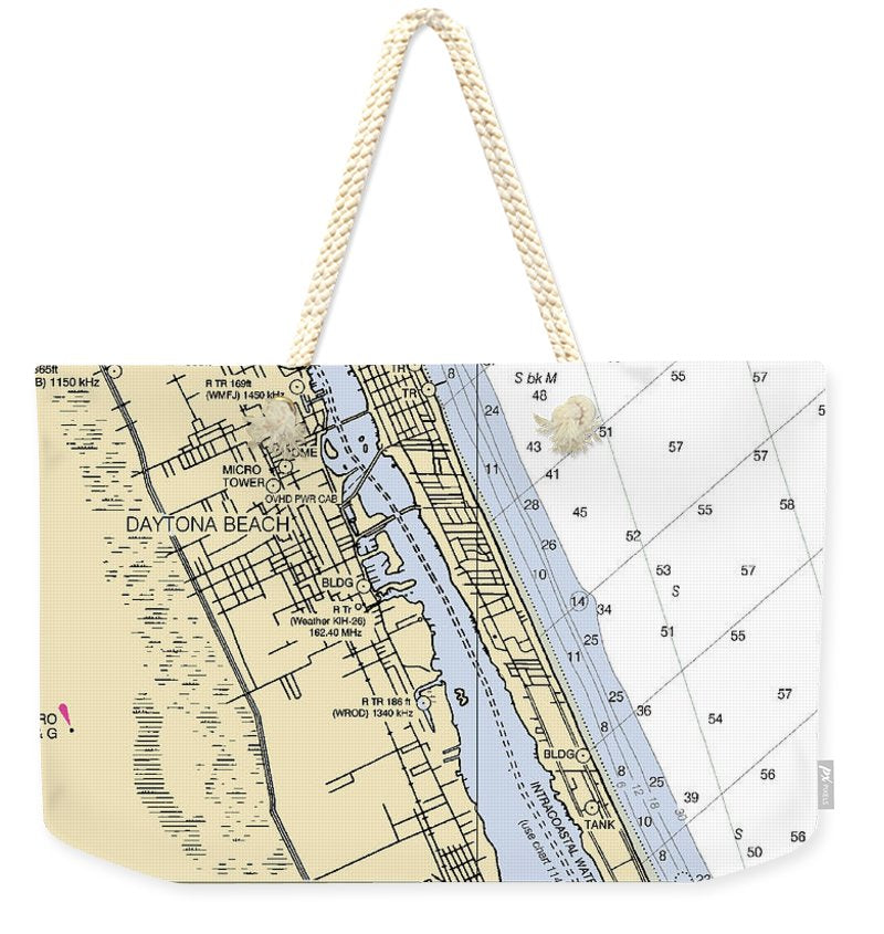 Daytona Beach  -florida Nautical Chart _v2 - Weekender Tote Bag