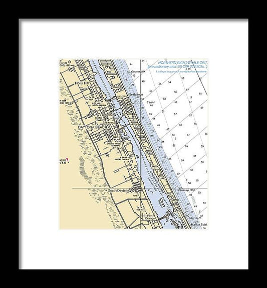 A beuatiful Framed Print of the Daytona Beach  -Florida Nautical Chart _V2 by SeaKoast