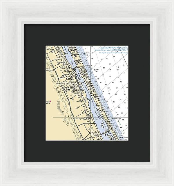 Daytona Beach  -florida Nautical Chart _v2 - Framed Print