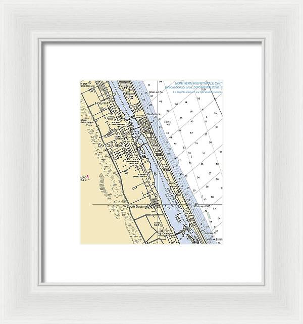 Daytona Beach  -florida Nautical Chart _v2 - Framed Print