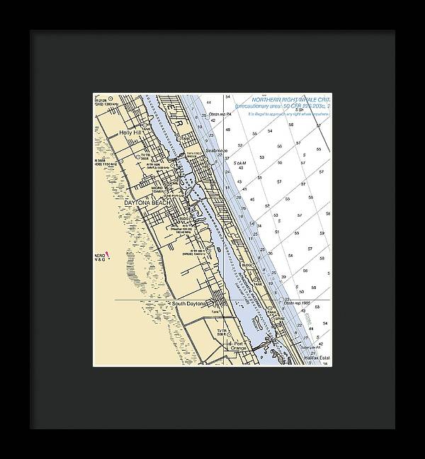 Daytona Beach  -florida Nautical Chart _v2 - Framed Print