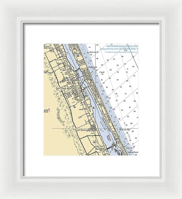 Daytona Beach  -florida Nautical Chart _v2 - Framed Print