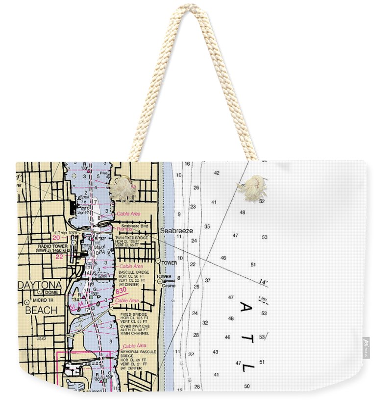 Daytona-beach -florida Nautical Chart _v6 - Weekender Tote Bag