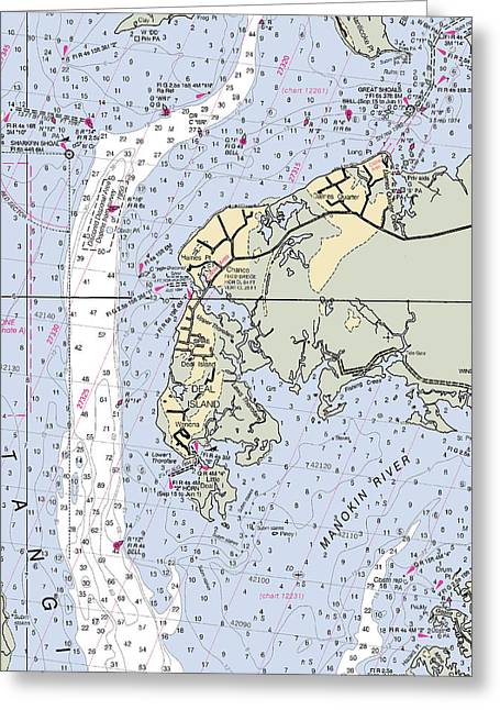 Deal Island-maryland Nautical Chart - Greeting Card