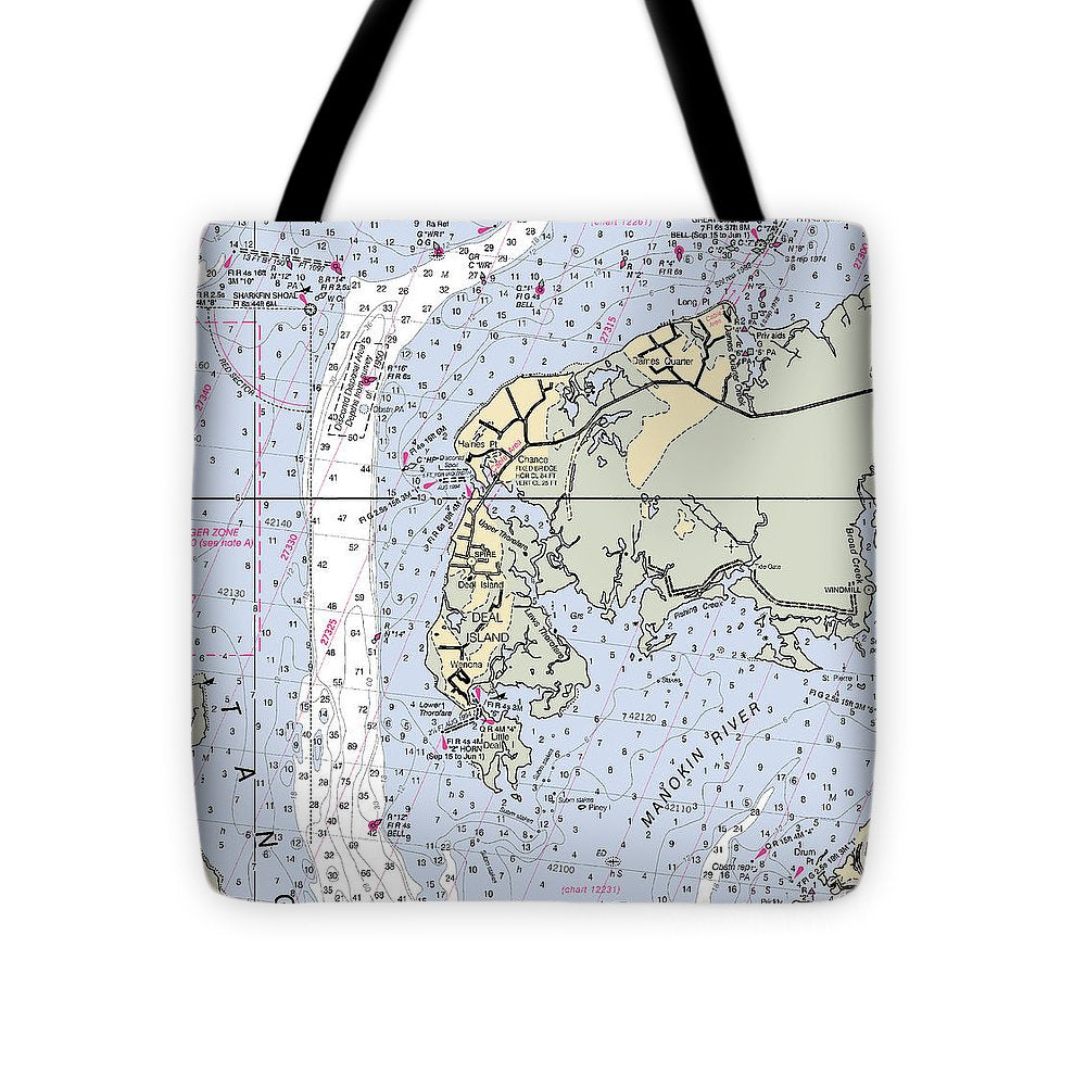 Deal Island-maryland Nautical Chart - Tote Bag