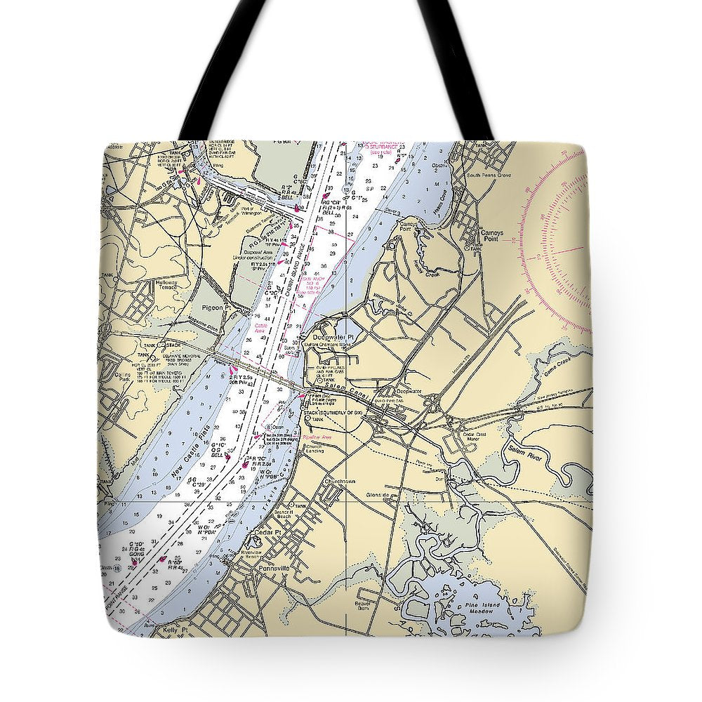 Deepwater Point-new Jersey Nautical Chart - Tote Bag