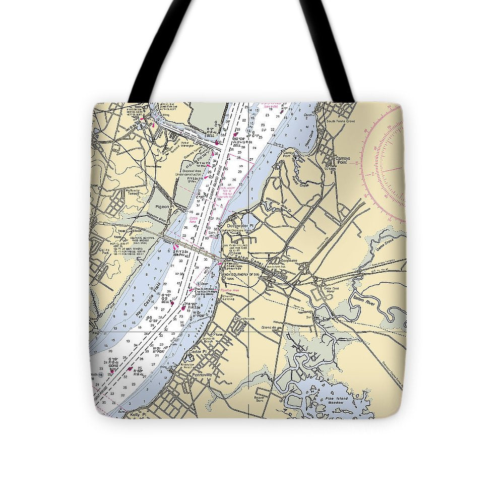 Deepwater Point-new Jersey Nautical Chart - Tote Bag
