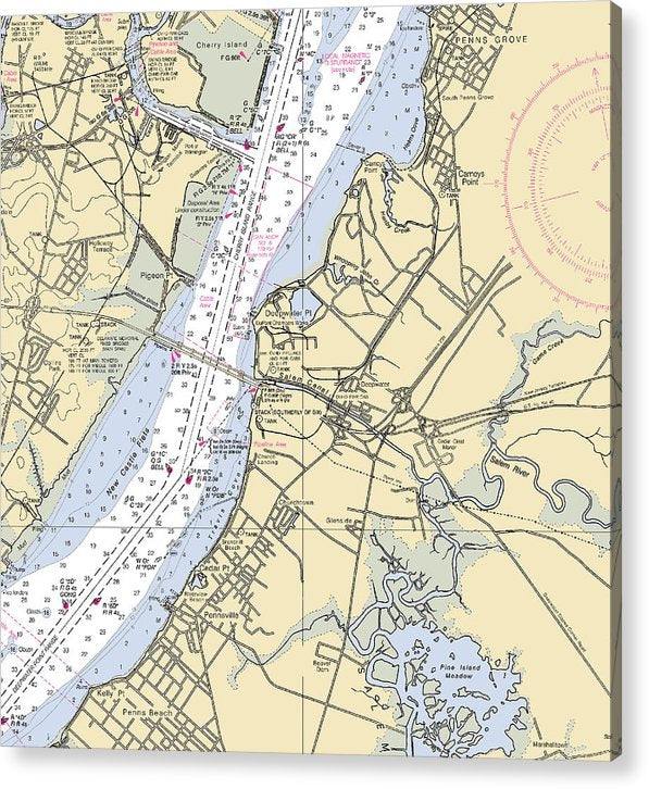Deepwater Point-New Jersey Nautical Chart  Acrylic Print