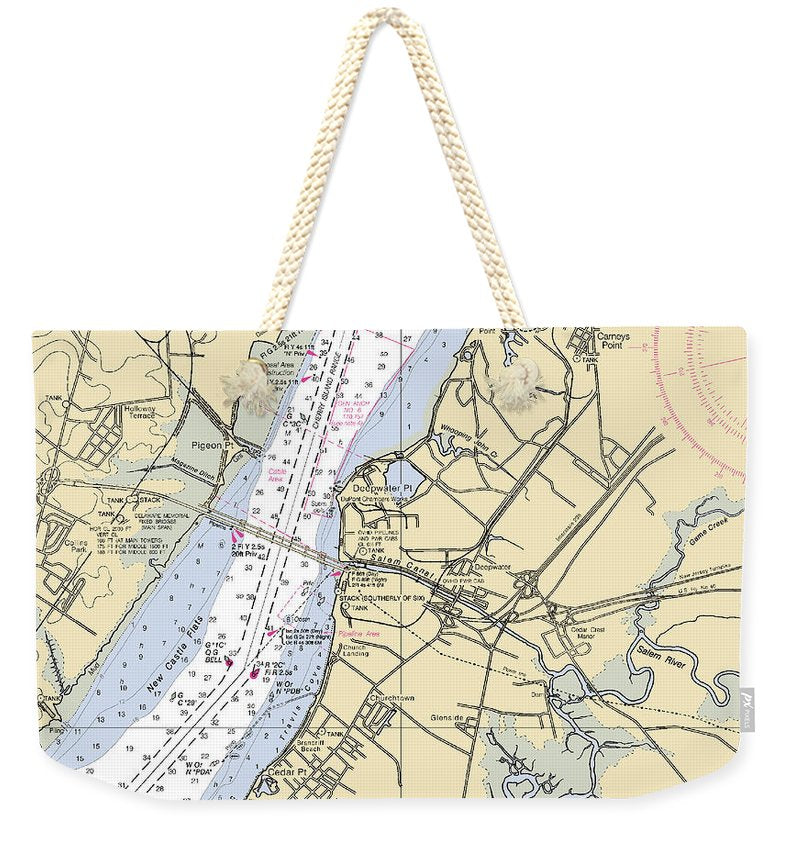 Deepwater Point-new Jersey Nautical Chart - Weekender Tote Bag