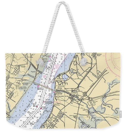 Deepwater Point-new Jersey Nautical Chart - Weekender Tote Bag