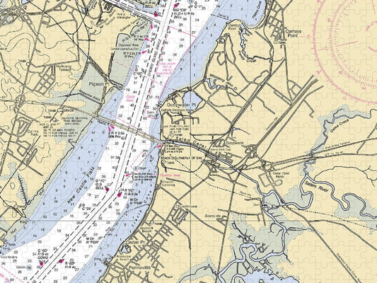 Deepwater Point New Jersey Nautical Chart Puzzle