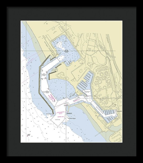 Del Mar Boat Basin California Nautical Chart - Framed Print
