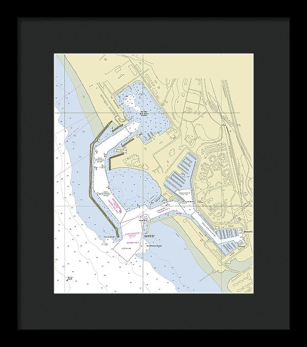 Del Mar Boat Basin California Nautical Chart - Framed Print