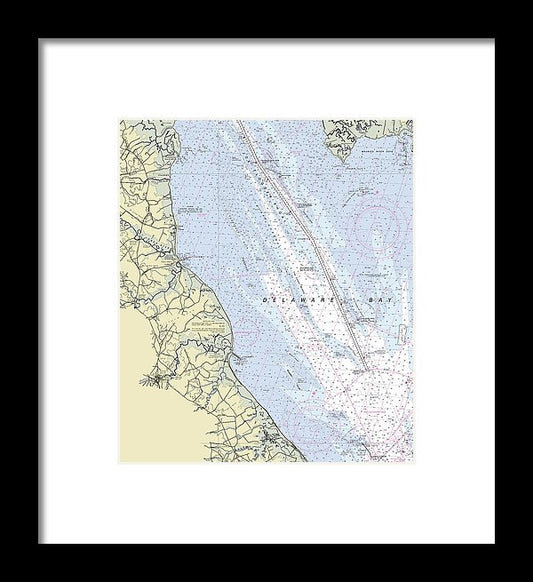 Delaware Bay Delaware Nautical Chart - Framed Print