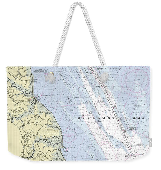Delaware Bay Delaware Nautical Chart - Weekender Tote Bag