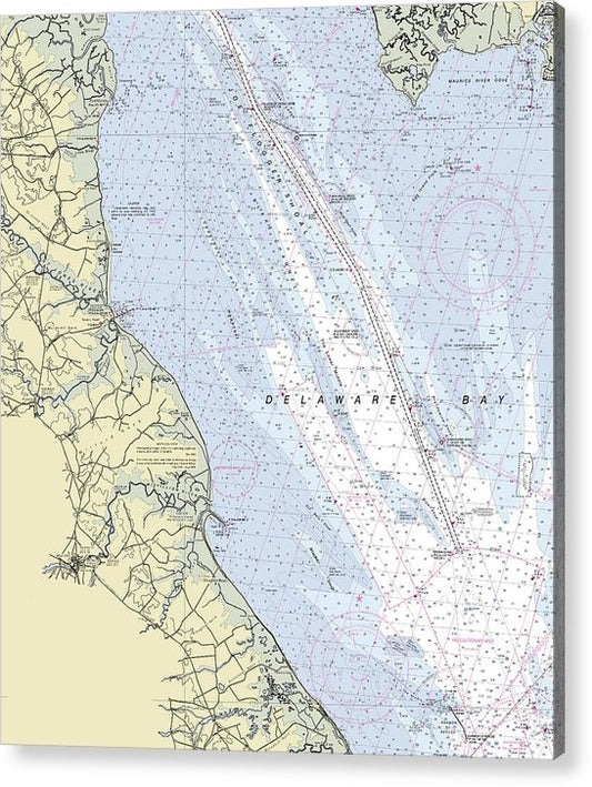 Delaware Bay Delaware Nautical Chart  Acrylic Print
