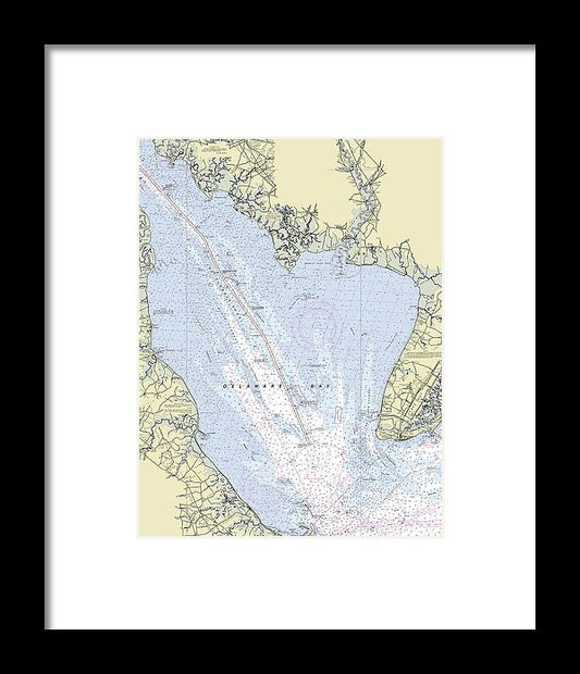 Delaware Bay New Jersey Nautical Chart - Framed Print