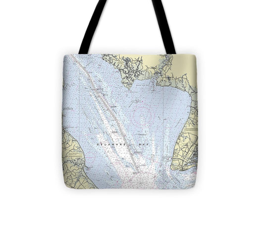 Delaware Bay New Jersey Nautical Chart Tote Bag