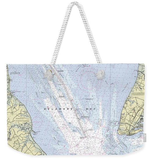 Delaware Bay New Jersey Nautical Chart - Weekender Tote Bag