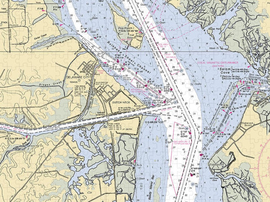 Delaware City Delaware Nautical Chart Puzzle