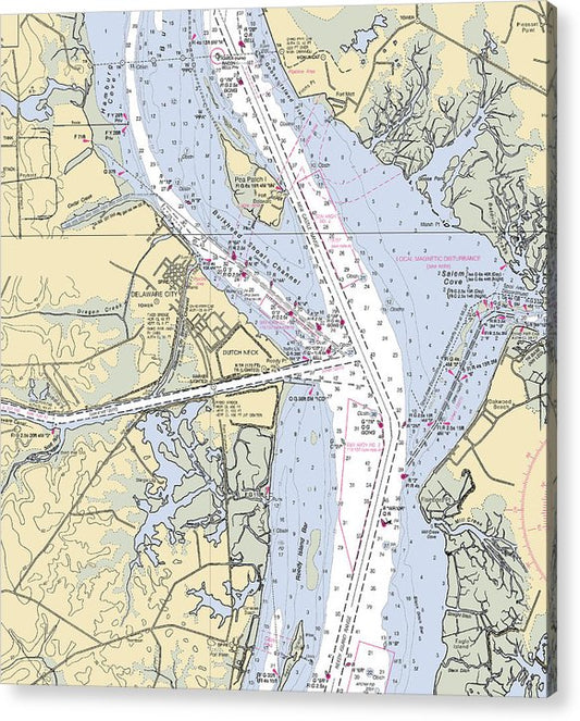 Delaware City-Delaware Nautical Chart  Acrylic Print