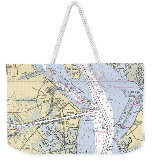 Delaware City-delaware Nautical Chart - Weekender Tote Bag