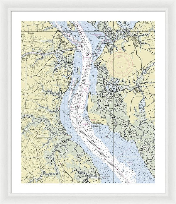 Delaware River And Canal Delaware Nautical Chart - Framed Print